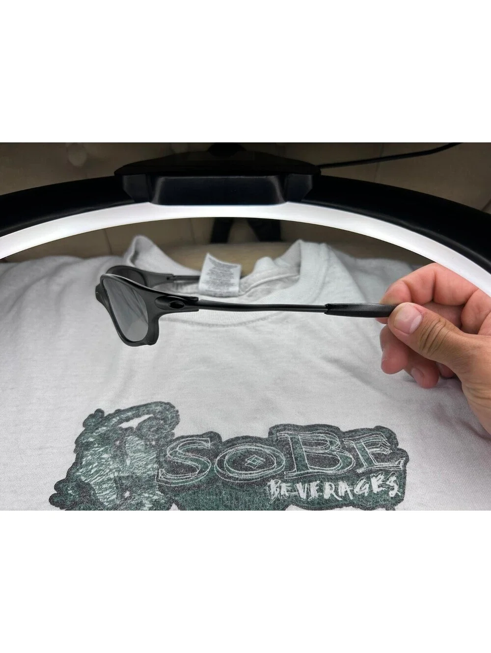 grey oval Wraparound Sunglasses